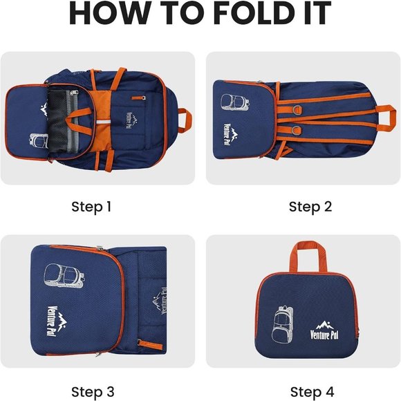 Lightweight Packable Foldable Travel Camping Hiking Outdoor Sports Backpack - Picture 6 of 6